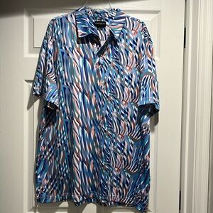 Chase 54 Men’s Golf Performance Polo Shirt Mad Zebra Print Size XL.